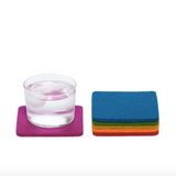 Wool Coasters - Rainbow