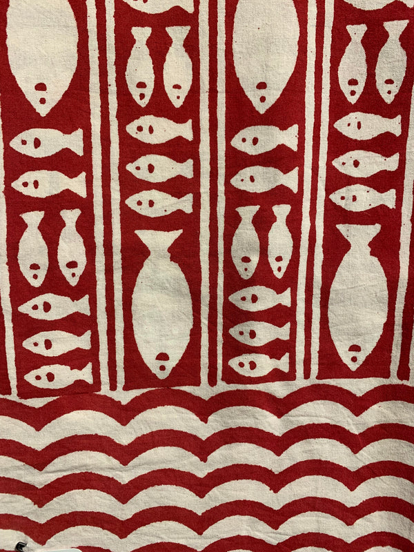 Stripe Fish Tablecloth-Red 60x90