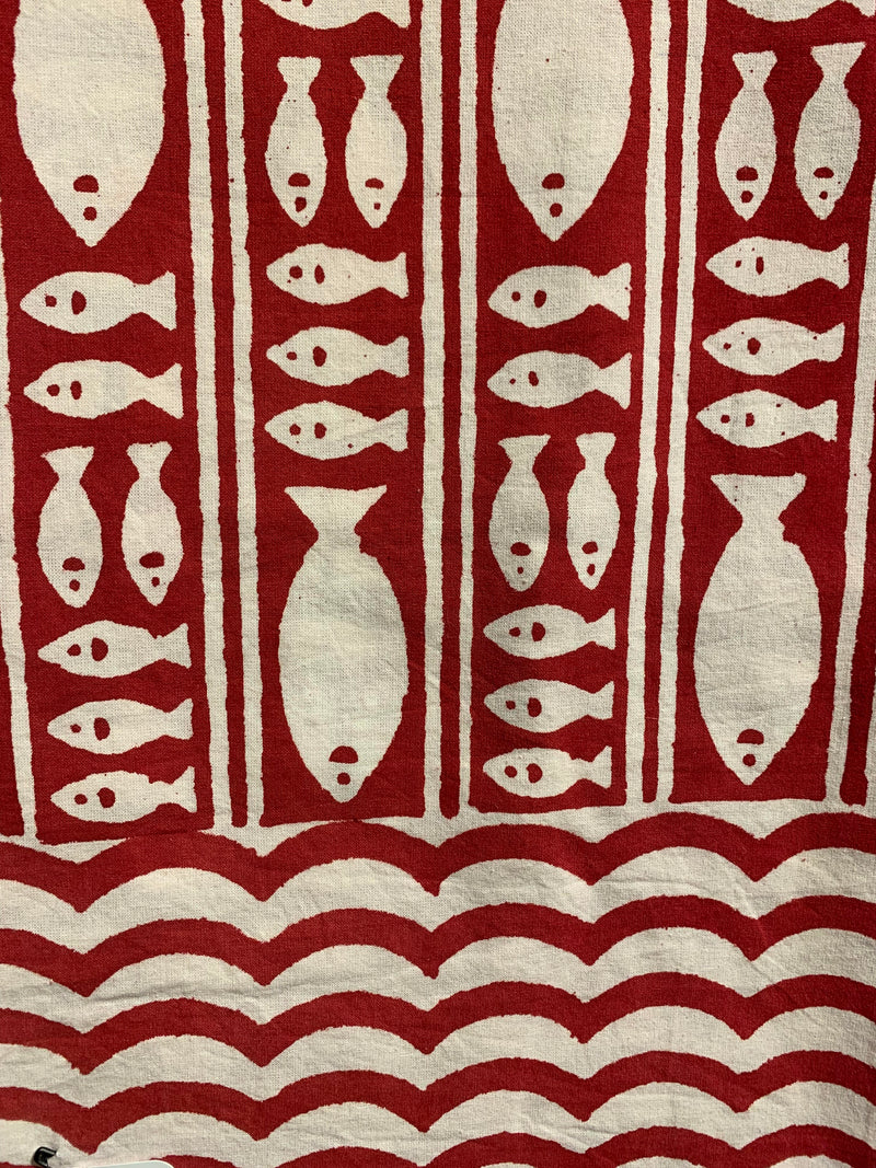 Stripe Fish Tablecloth-Red 60x90