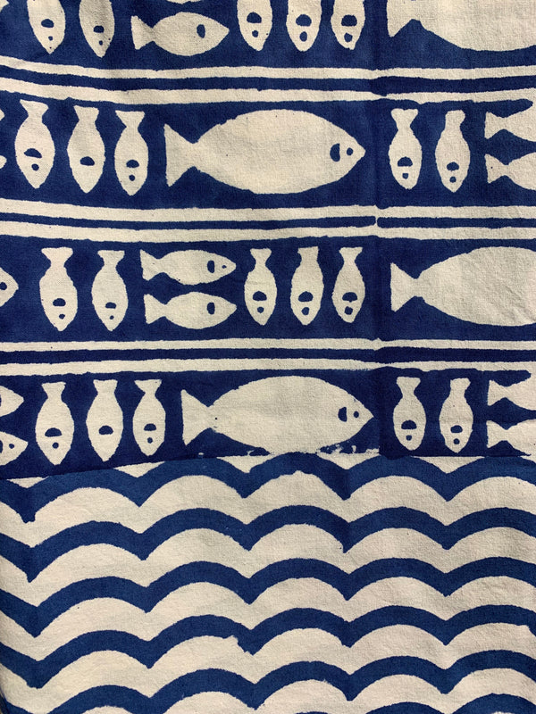 Stripe Fish Napkin- Blue